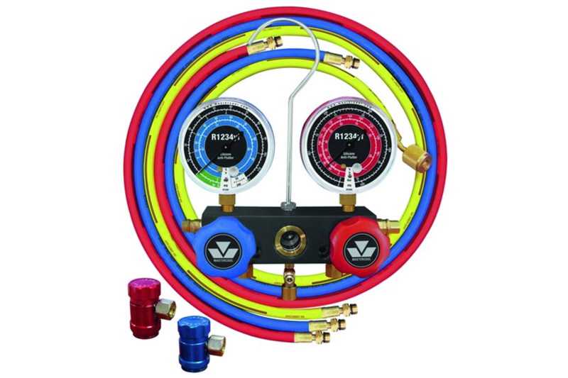 531-83272 - 180 cm - Jeu de manomètre et flexibles - 2 Voies, R1234yf (Jauges de Diamètre - 80mm)