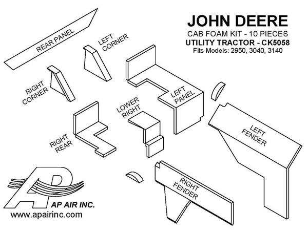 CK5058-BB - John Deere 40/50 Series Utility Cab Kit - Brindle Brown