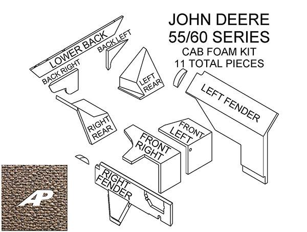 CK5060 - John Deere 55 and 60 Series Cab Kit - Multi Brown