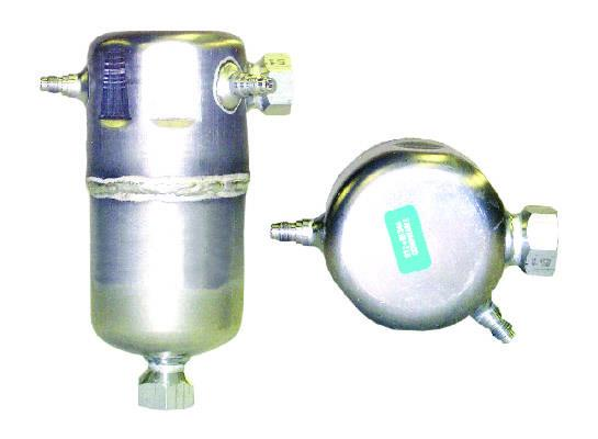 805-600 - Accumulator (Aluminium) - 89mm x 210mm - #12 Female O-Ring x #12 Female O-Ring