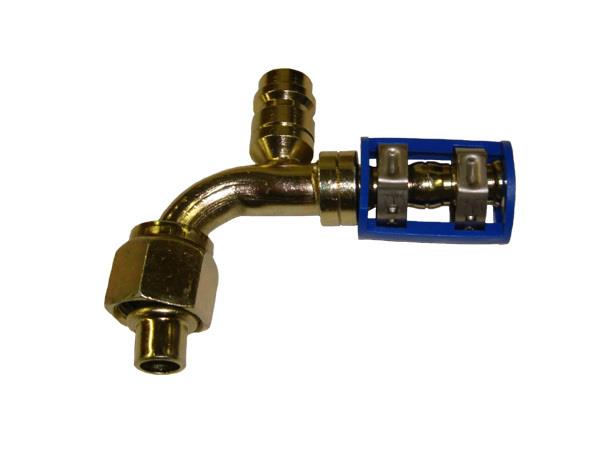 461-7933 - Burgaclip®, 90 degrés, module 6, femelle o-ring avec prise de charge R134a