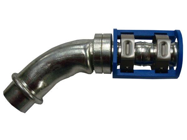 461-7039 - Burgaclip®, 45° à epaulement, module 12 à bride o-ring pour tuyau module 10, pour flexible à diamètre réduit