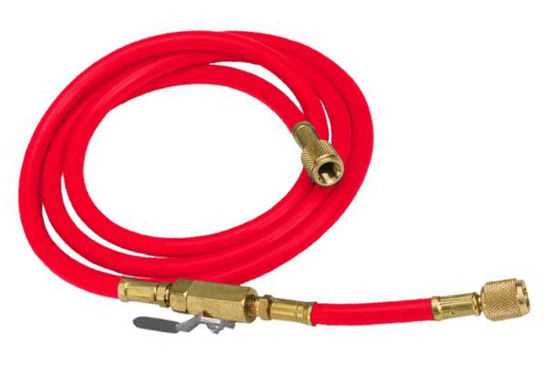 530-90265-60 - 1/4"FF x 1/4"FF / Red Hose / 60" - 150cm / With Shut-off