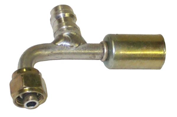 461-0934 - 90°, n° 8, femelle O-ring avec prise de charge R134a