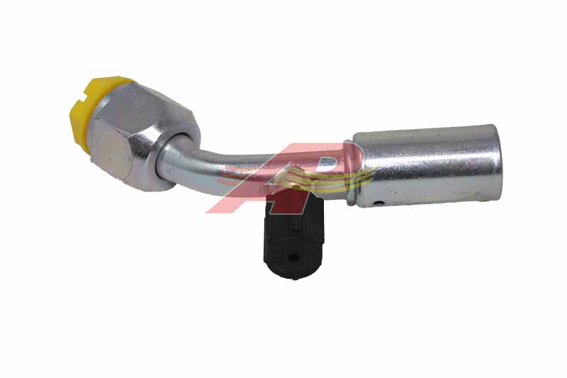 461-3931 - 45 Degree # 10 Female O-Ring w/R134 Port, Steel Fitting, For Reduced Diameter Hose