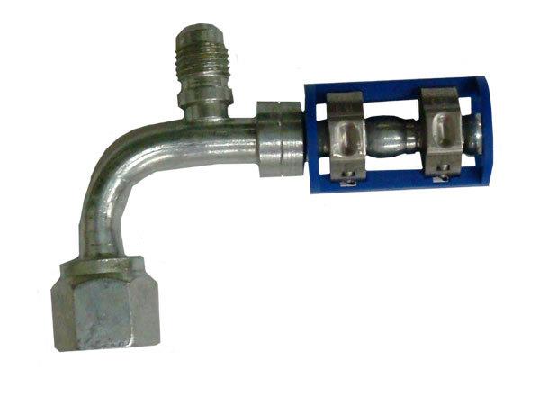 461-7633 - Burgaclip®, 90°, module 6, femelle o-ring pour tuyau No. 6, avec prise de charge 7/16" - 20