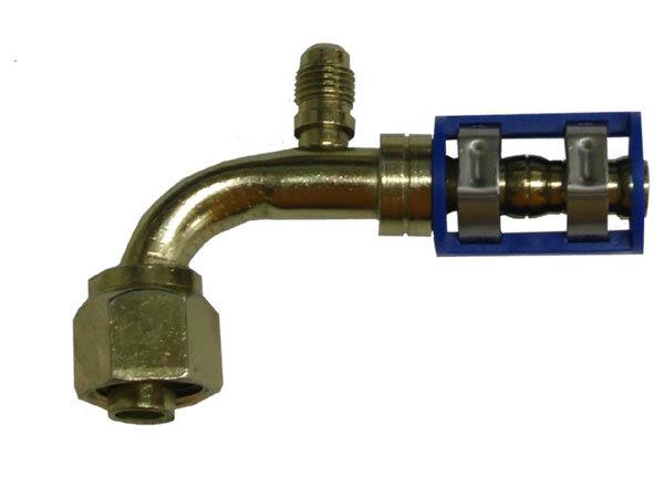 461-7634 - Burgaclip®, 90°, module 8, femelle o-ring pour tuyau No. 8, avec prise de charge 7/16" - 20