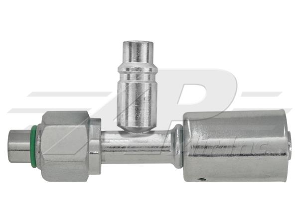461-3858 - Droit à epaulement, module 12 femelle o-ring vers tuyau #14, femelle o-ring avec prise de charge R1234yf, pour flexible à diamètre réduit