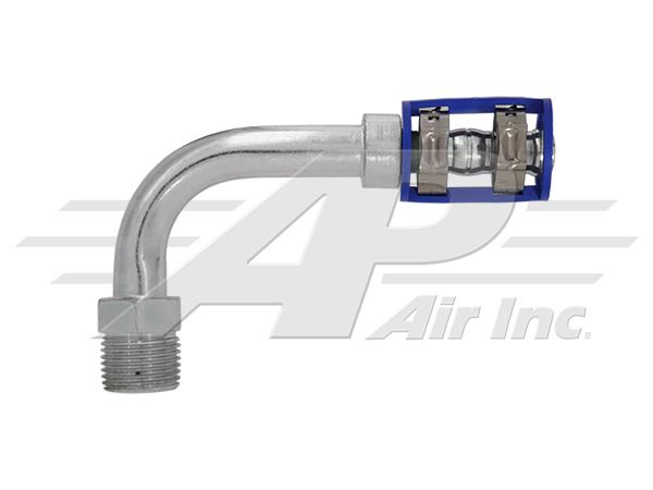 461-7763 - Burgaclip®, 90° à epaulement, module 10 raccord de type "insert mâle"  pour tuyau module 12, pour flexible à diamètre réduit