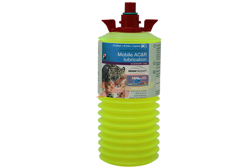 19-1074 - MRL85 POE A/C Oil with Glo-Leak® UV R134a / R1234yf / Hybrid - 250 ml - Concertina Red Connector CTR Machines Before 2024